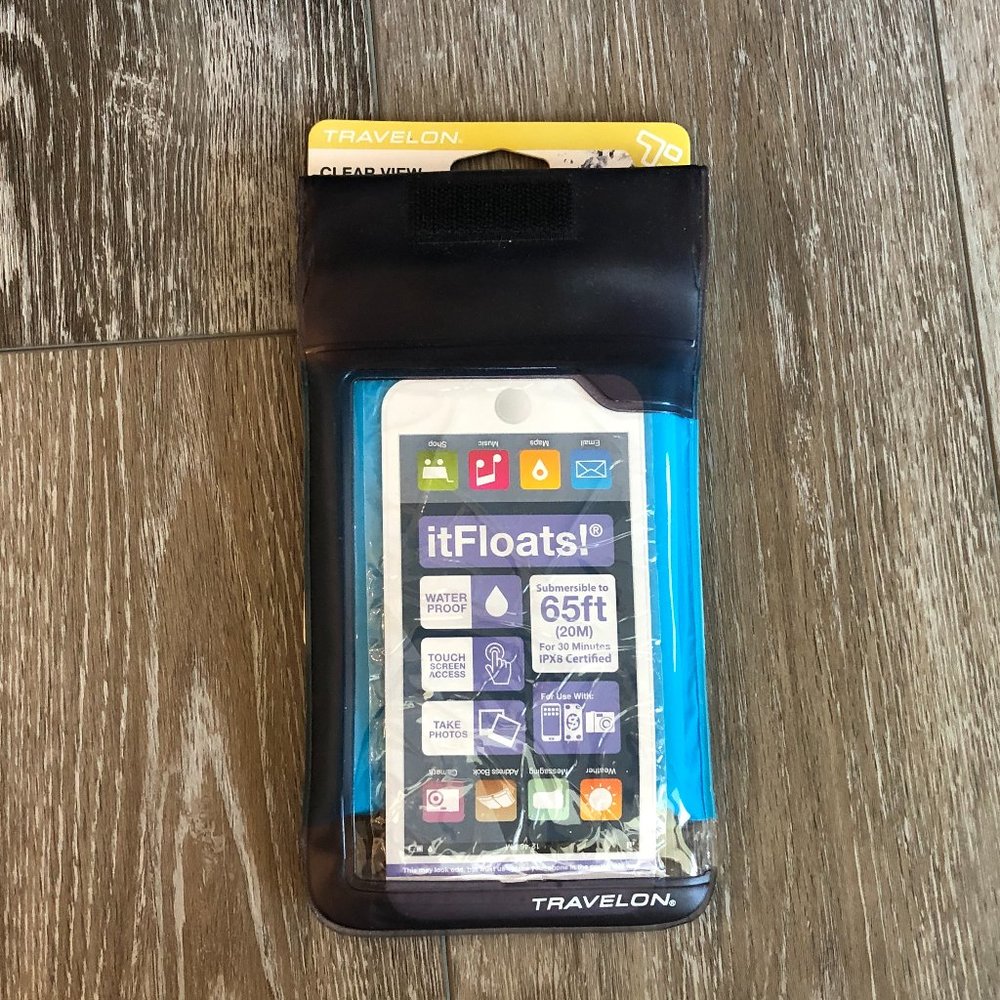 NIP! Travelon Clear View Waterproof Pouch Holds up to IPhone 6 Plus & Galaxy 5 S